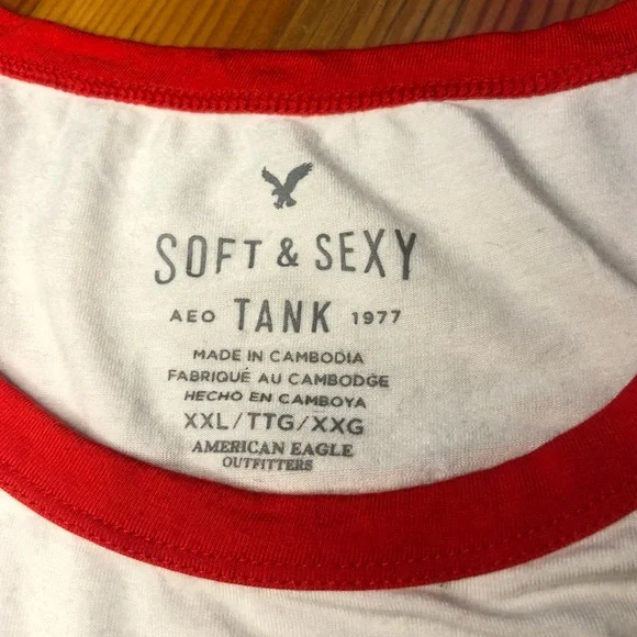 American Eagle plus size Soft and Sexy graphic ringer tank top XXL - Picture 4 of 5